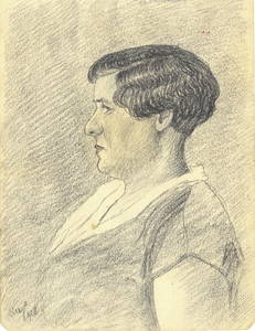 A-3402 Portret van Janna Schipper, echtgenote van J.P. Paulusse, hoofdonderwijzer te Renesse (1916-1929)