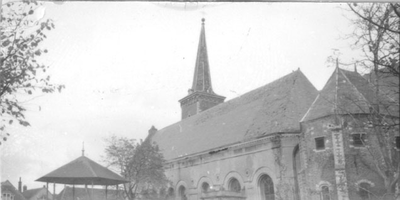O-4377 Dreischor. Ring. Ned.Herv. Kerk, noordzijde. De noordzijde werd in het laatste kwart van de 19e eeuw verbouwd ...