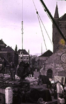 RK-1485 Zierikzee. Watersnoodramp 1953. Nieuwe Haven. Aanvoer lege zandzakken bij de N.V. 'Koophandel'..