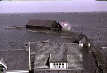 RK-1638 Kerkwerve. Watersnoodramp 1953. Gezicht op de Ring en de Weelweg.