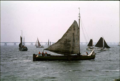 BE-1398 Zierikzee. Van Loon Hardzeilrace met traditionele zeilschepen op de Oosterschelde.