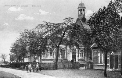BE-1415 Elkerzee. Elkerzeeseweg. Nederlands Hervormde kerk en school.