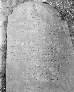 BE-1837 Zierikzee. Grafsteen op de Joodse begraafplaats, gelegen in de wijk Malta achter de voormalige Landbouwschool.