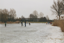 960021 Schaatsenrijders op de Spuikom in het stadspark te Philippine