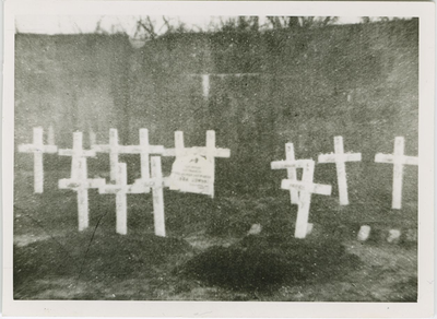 2329 Eerste graven van het Poolse 10e Bataljon Dragonders langs de Kanaalkade te Axel