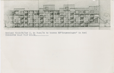 612 Bouwtekening van de te bouwen zorgwoningen 't Kasteeltje aan de Oosterstraat te Axel