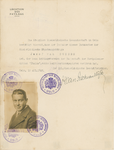 2-9 Tijdelijk paspoort voor Sjef van Dongen afgegeven door het Nederlandse gezantschap in Oslo, Noorwegen, op 12 ...