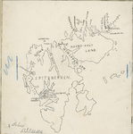 4-2 Kaart van Spitsbergen met locaties en de ligging van schepen van belang bij de reddingsexpeditie naar Umberto ...