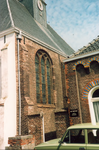 56 De zijgevel van de Nederlandse Hervormde kerk te Biervliet
