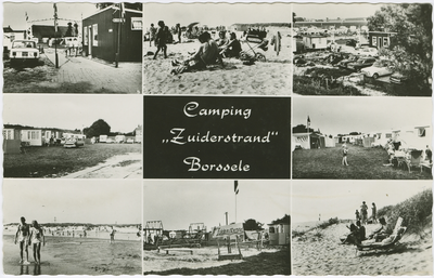 BOR-P-53 Camping Zuiderstrand Borssele. Combinatiekaart Camping Zuiderstrand Borssele : vijf foto's van het ...