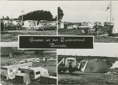 BOR-P-57 Groeten uit het Zuiderstrand Borssele. Combinatiekaart Groeten uit het Zuiderstrand Borssele : vier foto's van ...