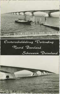 BRG-P-10 Oosterscheldebrug Verbinding Noord Beveland Schouwen Duiveland. Twee impressies van de Zeelandbrug