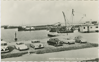 BRO-P-36 Brouwershaven, Deltawerken Werkhaven Den Osse . Werkhaven Den Osse ten oosten van Brouwershaven