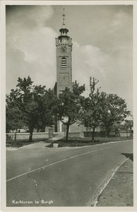 BUR-P-2 Kerktoren te Burgh. De toren van de Nederlandse Hervormde kerk aan de Burghsering te Burgh