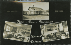CAD-P-235 Hotel-Café-Restaurant Zeebad Cadzand. Drie impressies van Hotel Zeebad te Cadzand-Bad