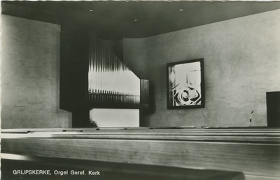 GRY-P-9 Grijpskerke, Orgel Geref. Kerk. Het orgel in de Gereformeerde kerk aan de Jacob Catsstraat te Grijpskerke