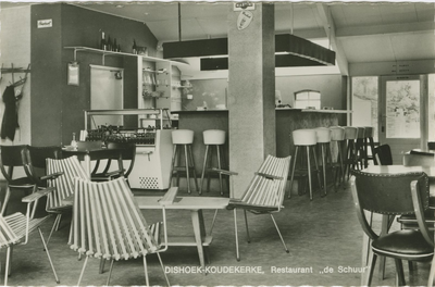 KOU-P-82 Dishoek-Koudekerke, Restaurant de Schuur . Interieur van snackbar de Schuur te Dishoek bij Koudekerke