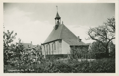 NVL-P-64 Nieuwvliet, N.H. Kerk. De Nederlandse Hervormde kerk aan de Dorpsstraat te Nieuwvliet