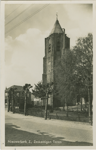 NWD-P-8 Nieuwerkerk Z., Zeskantigen Toren. De toren van de Nederlandse Hervormde kerk aan het Kerkplein te Nieuwerkerk