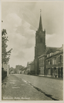 PUT-P-1 Kerkzicht, Putte. Holland. De Antwerpsestraat met de Rooms-katholieke kerk te Putte