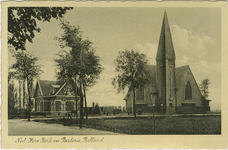RIB-P-2 Ned. Herv. Kerk en Pastorie, Rilland. De Nederlandse Hervormde kerk en pastorie aan de Bathseweg te Rilland-Bath