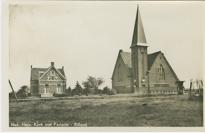 RIB-P-5 Ned. Herv. Kerk met Pastorie - Rilland. De Nederlandse Hervormde kerk met Pastorie aan de Bathseweg te Rilland-Bath