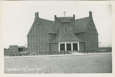 SKW-P-9 Serooskerke (W), Geref. Kerk. De Gereformeerde kerk aan de Dominee van Wouwestraat te Serooskerke (Walcheren)