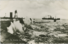 VLI-P-106 Vlissingen, De Schelde bij storm. De Westerschelde te Vlissingen bij storm