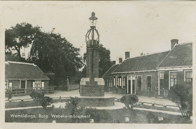 WEM-P-42 Wemeldinge, Burg. Wabeke-monument. Het burgemeester Foort Wabeke monument op de hoek Dorpsstraat/Wemeldingse ...