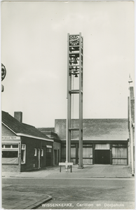 WKN-P-7 Wissenkerke, Carillion en Dorpshuis. Carillon en Dorpshuis aan de Voorstraat te Wissenkerke