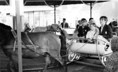 222 NFR Een draaimolen met paardenkracht op de kermis van Westkapelle.