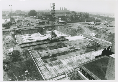 1954 Het aanbrengen van de fundering van het nieuwe Stadskantoor aan het Oostelijk Bolwerk te Terneuzen