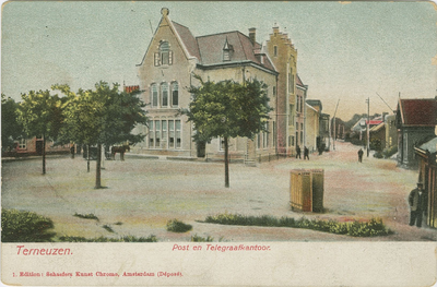 610 Terneuzen. Post- en Telegraafkantoor.. Het Post- en Telegraafkantoor (gebouwd in 1901) aan de Westkolkstraat hoek ...