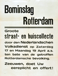 52 Bominslag Rotterdam - Groote straat- en huiscollecte door den Nederlandschen Volksdienst