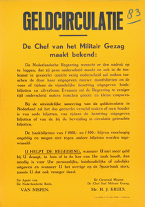 83 Militair Gezag - Geldcirculatie - De Nederlandse Regering zal geen onderscheid maken tussen de door haar uitgegeven ...