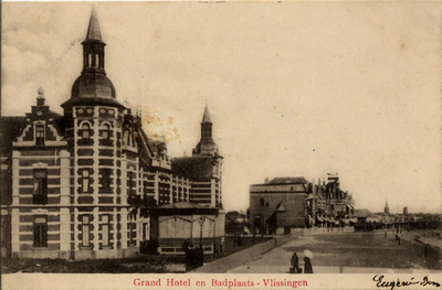 1234 'Grand Hotel en Badplaats - Vlissingen'. Boulevard Evertsen, het Grand Hotel des Bains (later Britannia), geopend ...