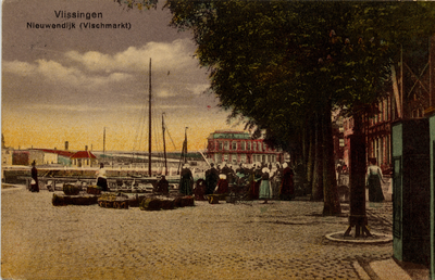 1577 'Nieuwendijk. Vlissingen (Vischmarkt)' gezien in de richting van het Beursplein