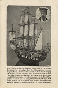 189 'Model van den 17den-eeuwschen Oorlogsbodem 'Jacob van Heemskerck', vervaardigd door den Vlissingschen visscher ...