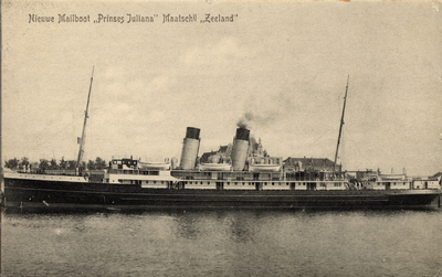1992 Nieuwe Mailboot 'Prinses Juliana' Maatschij 'Zeeland'. De veerboot (mailboot) Prinses Juliana van de Stoomvaart ...
