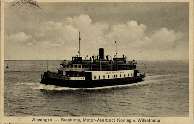 2096 'Vlissingen - Breskens, Motor-Veerboot Koningin Wilhelmina' Provinciale Stoombootdiensten in Zeeland. Bouwjaar van ...