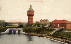 2387 'Watertoren, Vlissingen'. Watertoren aan de Badhuisstraat, op de voorgrond de kleine Spuiboezem