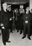 2693 Ontvangst door B. en W. t.g.v. de sportuitwisseling Kon. Marine Vliss.-Marine Oostende op 17 mei 1973 te ...