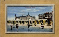 3007 'Vlissingen, Zeebad'Badstrand en Boulevard Evertsen met het Grand Hotel des Bains (later Britannia).