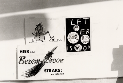 3321 Actie 'Bezemschoon' t.b.v. lagere scholen in 1977. Afbeelding van bekroonde ontwerpen van affiches die in het ...