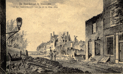 339 'De Noordstraat te Vlissingen na het bombardement van 13 en 14 Aug. 1809'