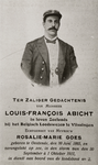 3762 Bidprentje van Mijnheer Louis-Francois Abicht. In leven Zeeloods bij het Belgisch loodswezen te Vlissingen. ...