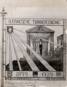3845 Vaandel der Vlissingse turnvereniging 1899-1929, ter gelegenheid van het 30-jarig bestaan.