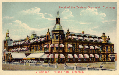 3871 'Vlissingen - Grand Hotel Britannia. Hotel of the Zeeland Steamship Company'. Hotel Britannia op Boulevard ...