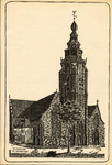 502 'Vlissingen St. Jacobskerk' Afbeelding van de Sint Jacobskerk gezien vanaf de Oude Markt. Naar een tekening van ...