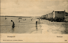 5013 'Strandgezicht Vlissingen' Zeebad en badstrand met badkoetsen.